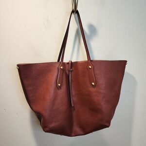 Annabel Ingall Isabella  Brown Leather Large Tote with Gold Accents